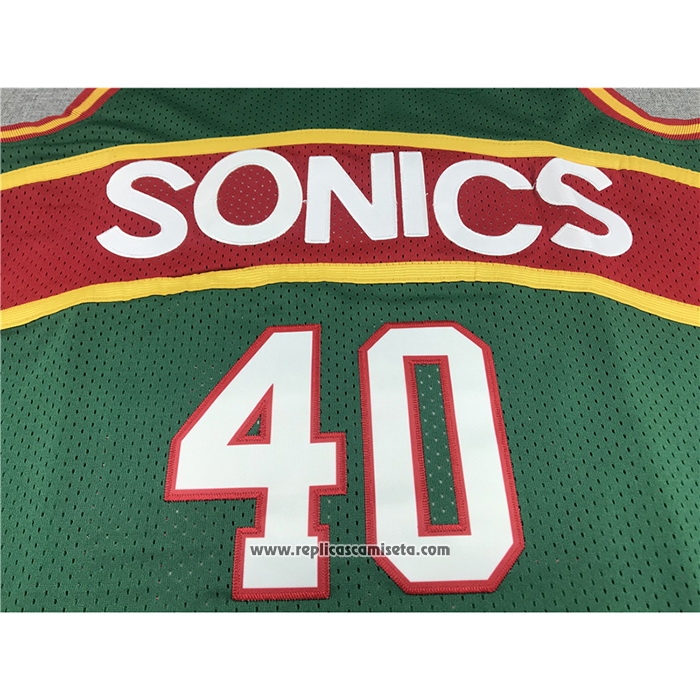 Camiseta Seattle SuperSonics Shawn Kemp #40 Mitchell & Ness 1994-95 Verde